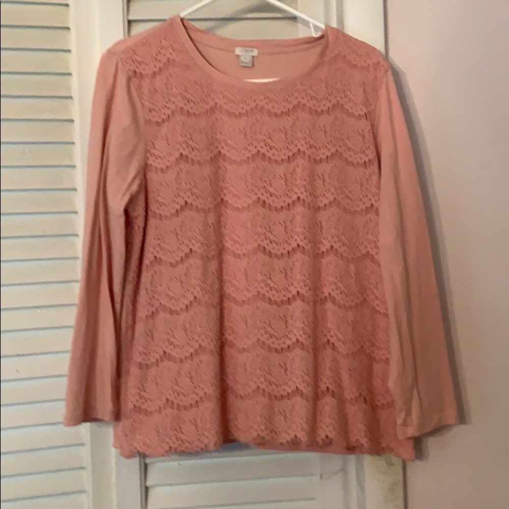 J. Crew lace panel shirt